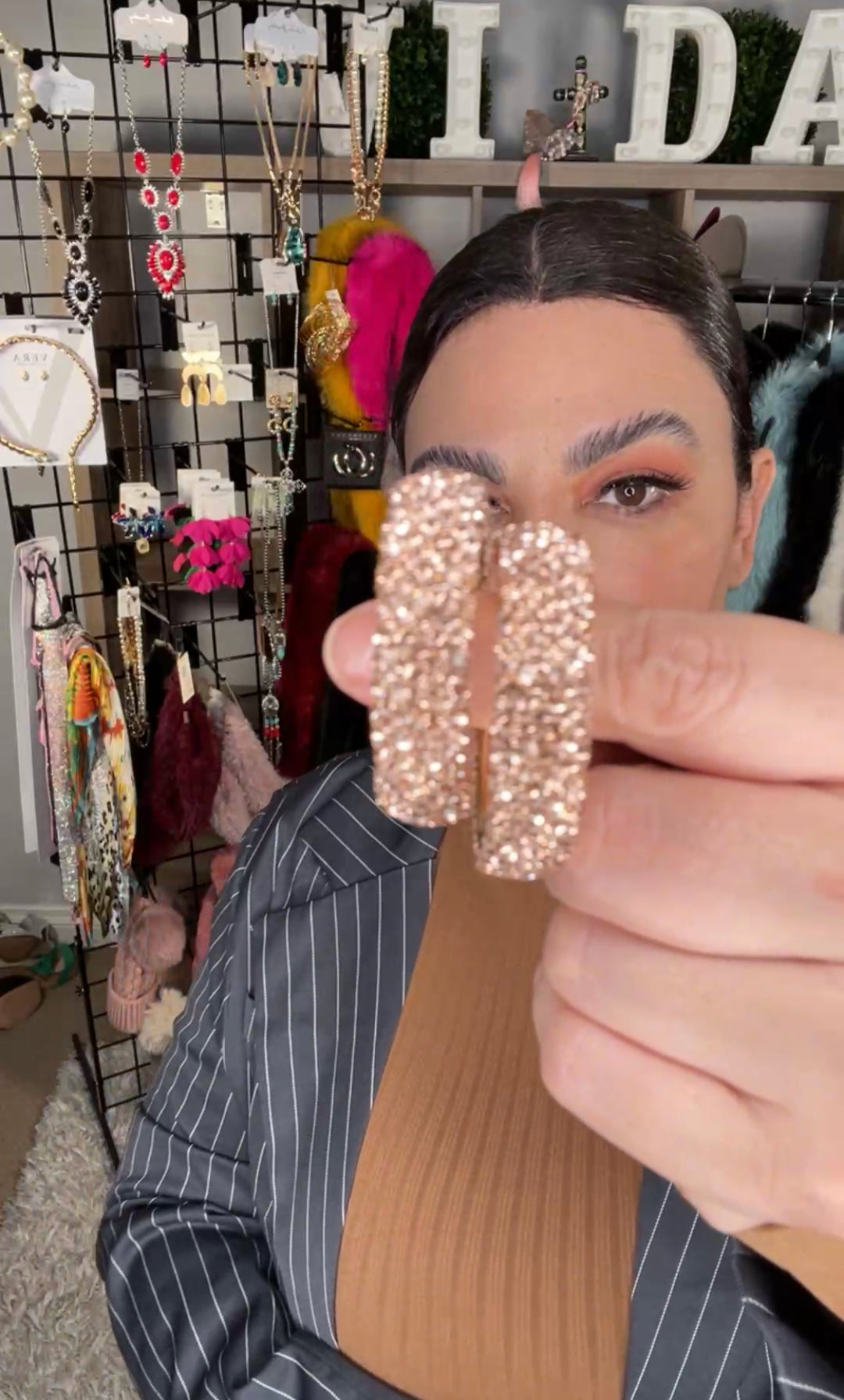Arete Rose Gold Arracada Pedreria M (#206)