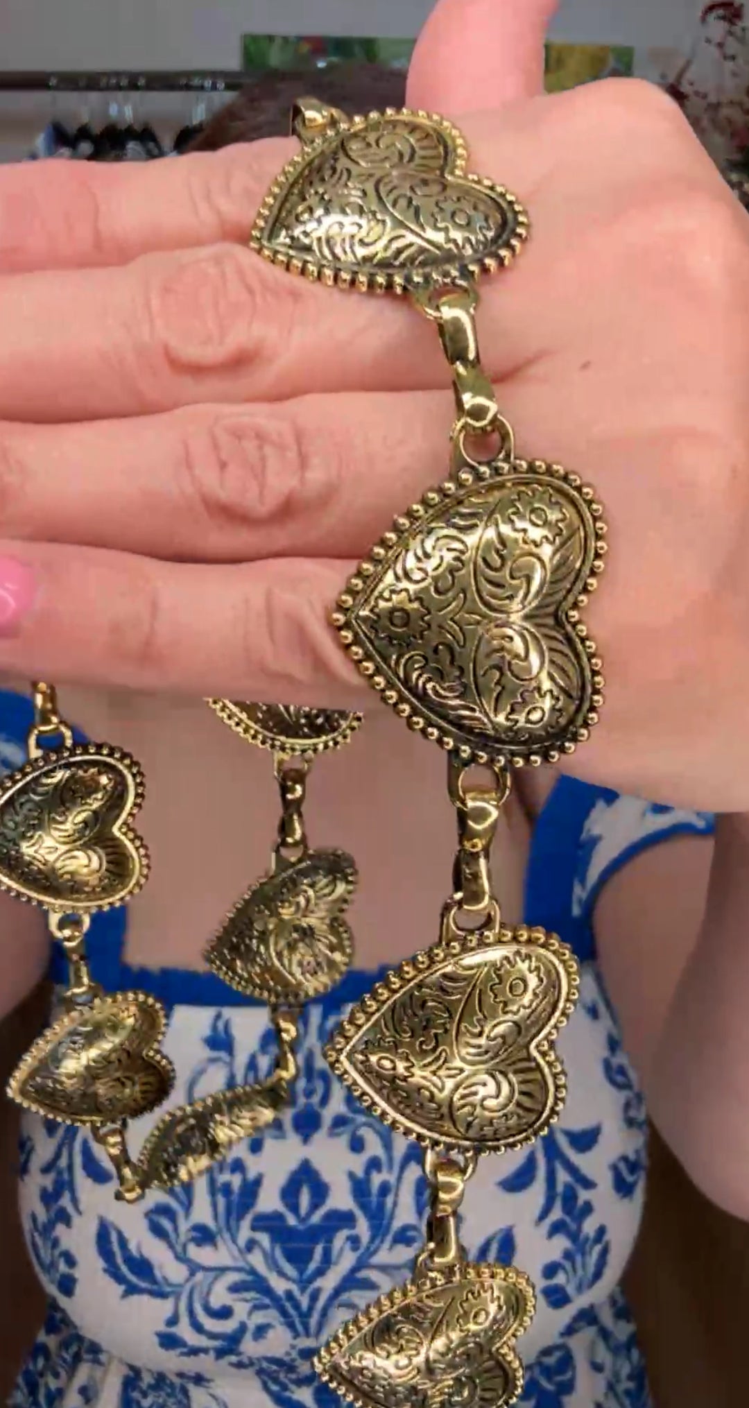 Cinto Oro Antiguo Corazon Labrado (#174)