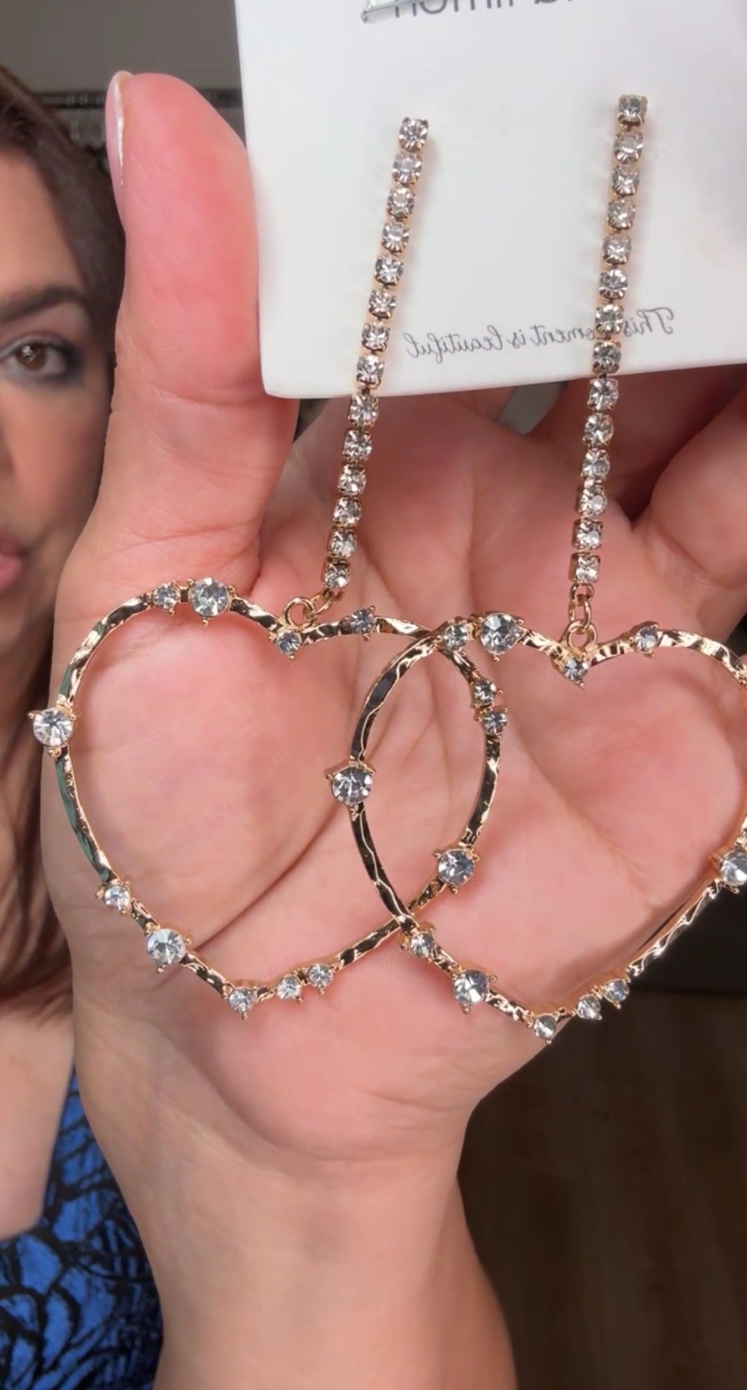 Arete Dorado Corazón En Caída XL (#107)