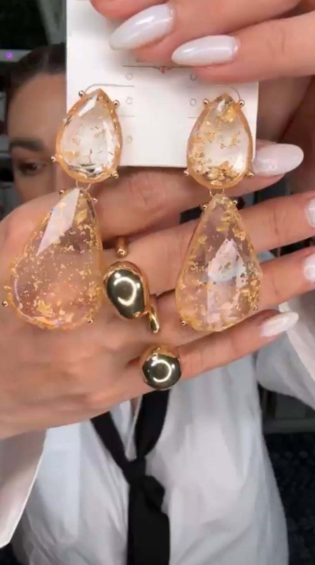 Arete Dorado Doble Gota (#173)