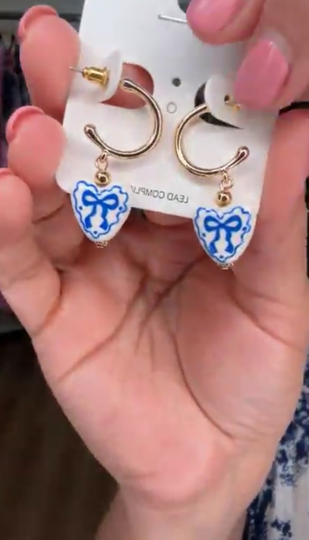 Arete Dorado Corazon Blanco Moño Talavera