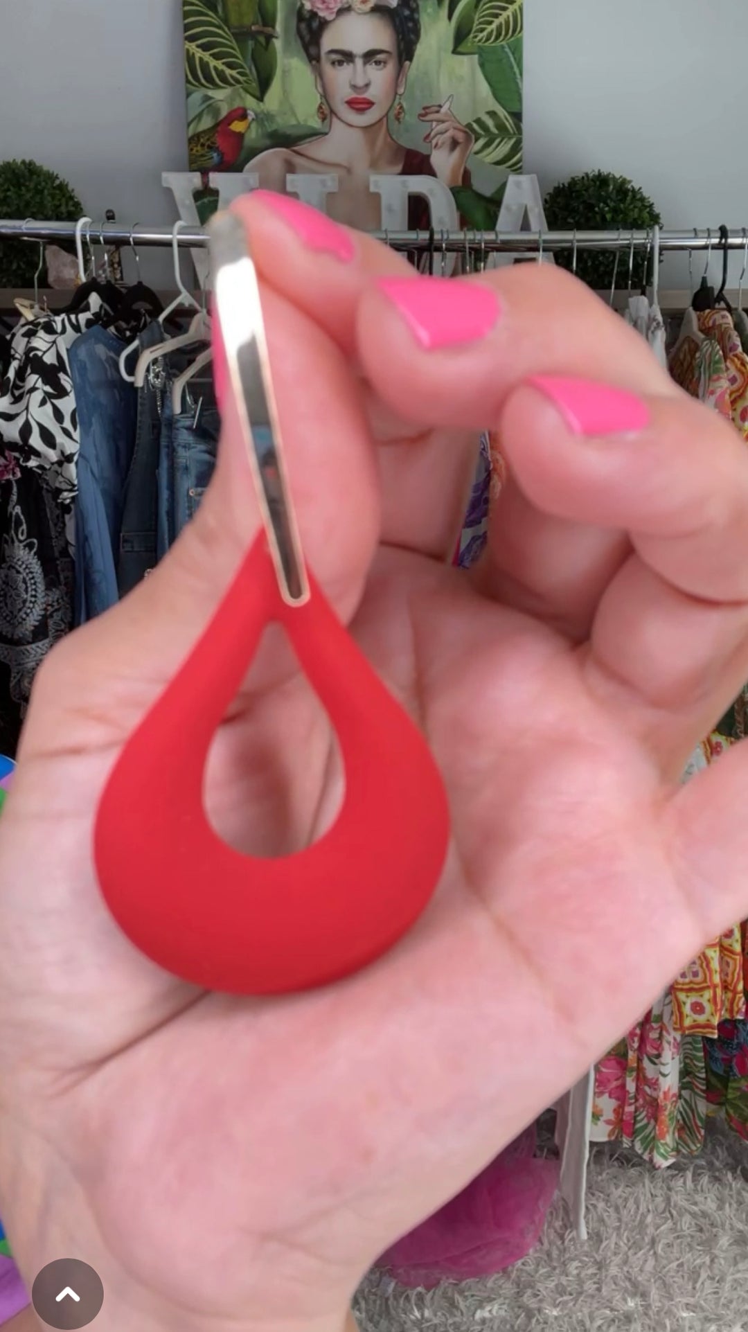 Arete Rojo y Dorado Gota (#213)
