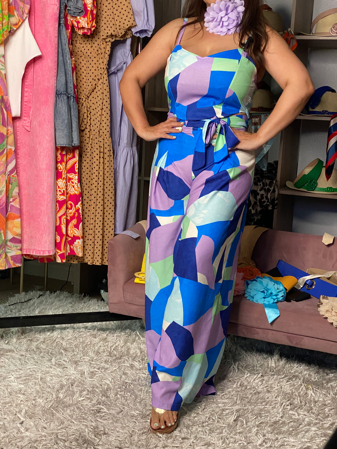 Set Lila y Royal Multi Pantalon y Bustier Stretch (#159)