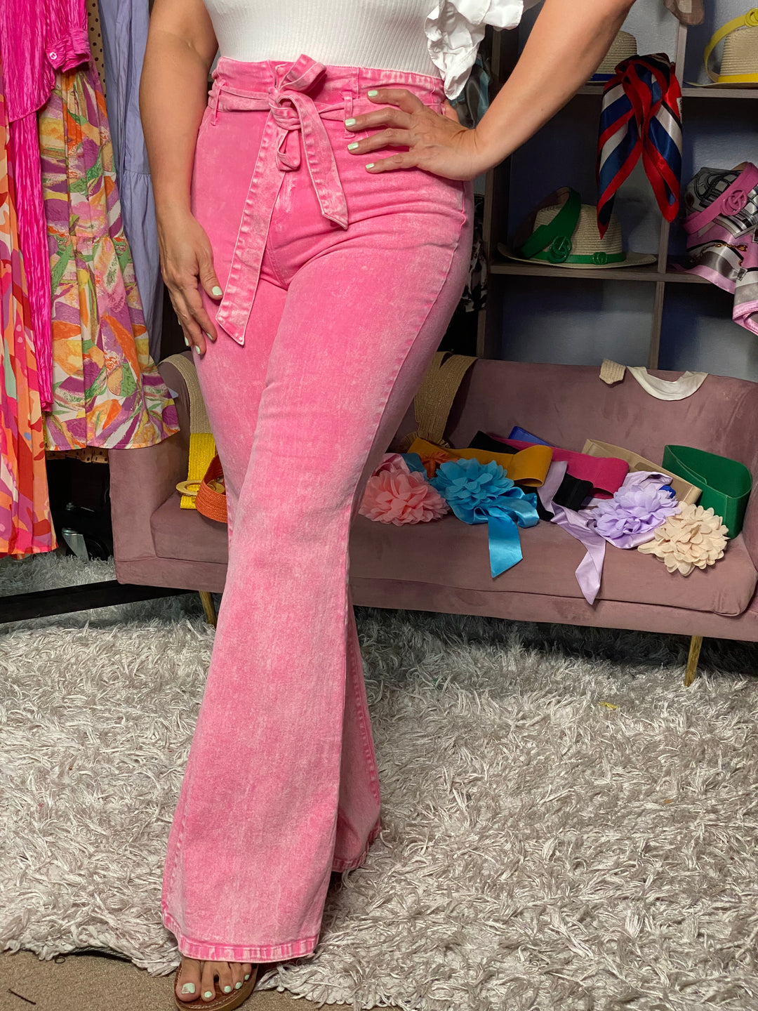 Pantalon Rosa Acid Campana Stretch (#118)