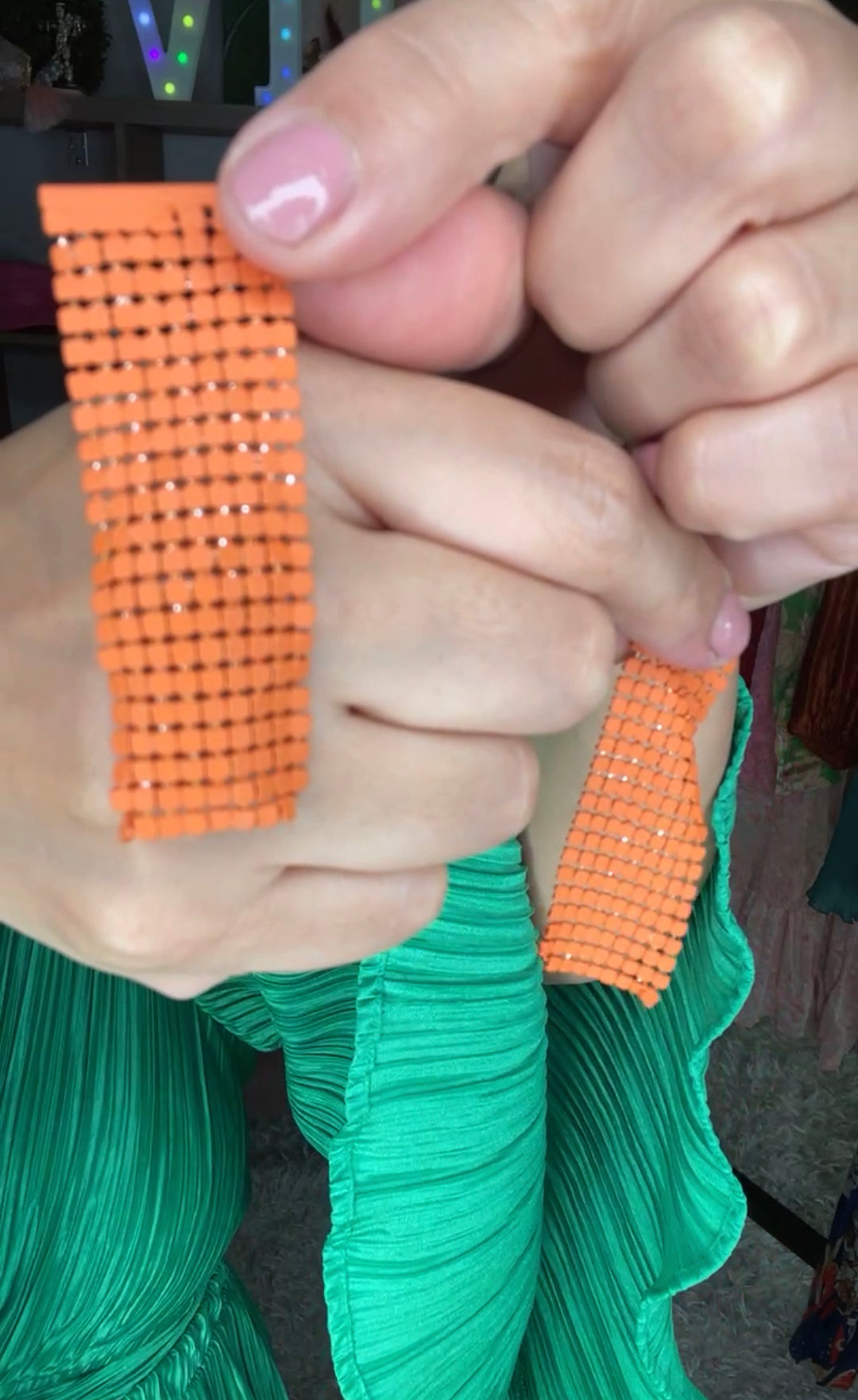 Arete Naranja Cortina 80s (#171)