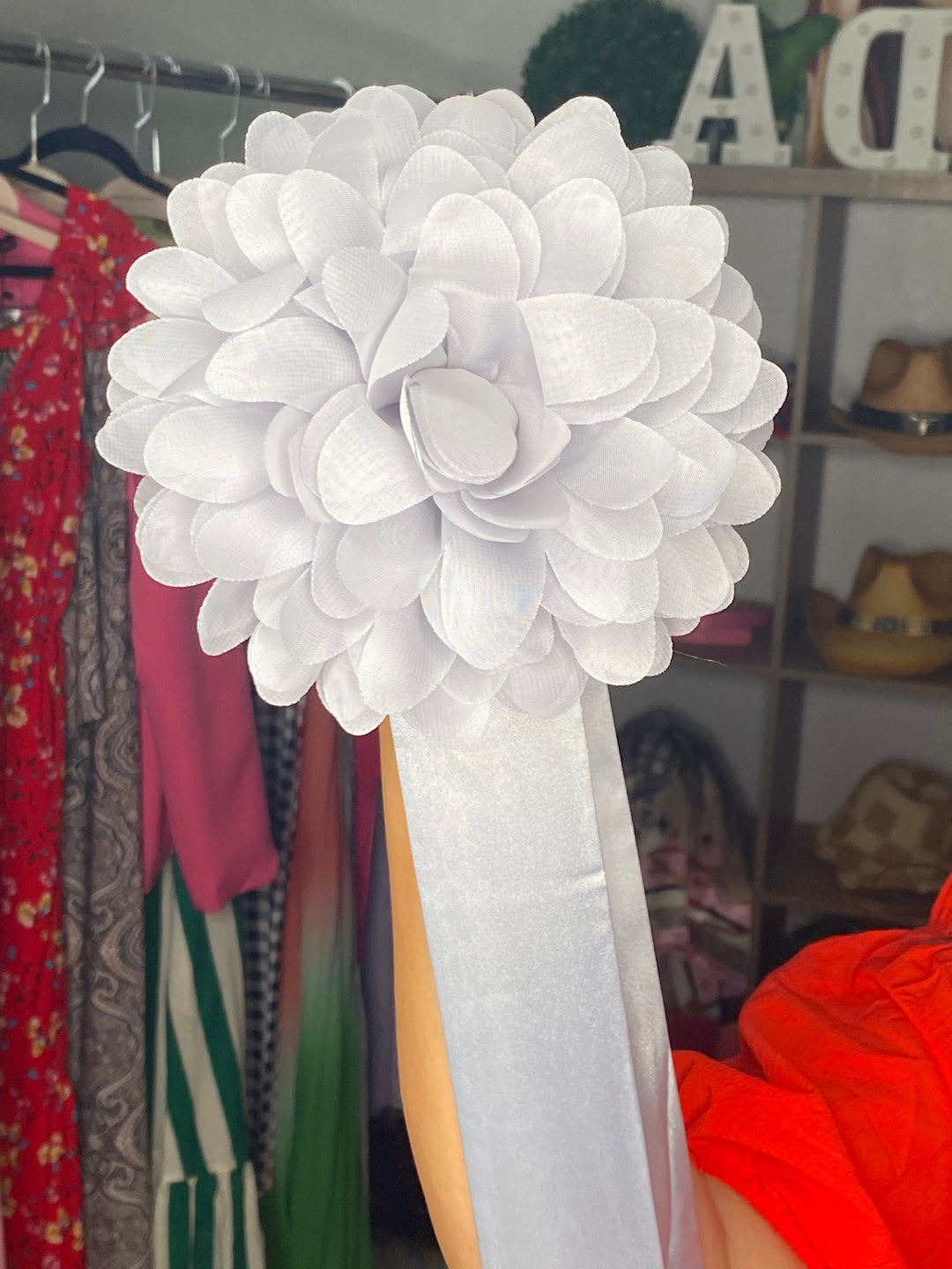 Cinto Collar Gris XL Flor Chifon y Satin Multi (#179)