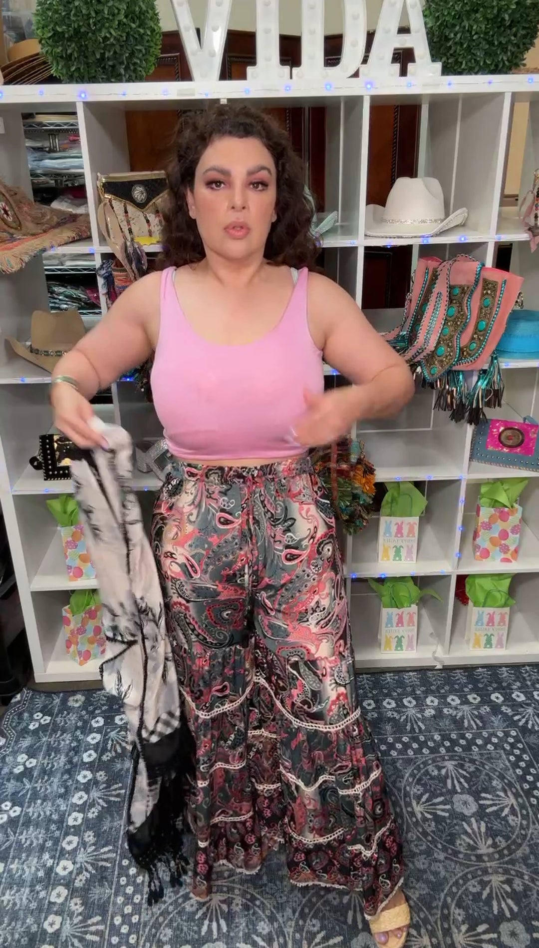 Pantalon Girs y Ros Floral Corchet Palazo (#116)