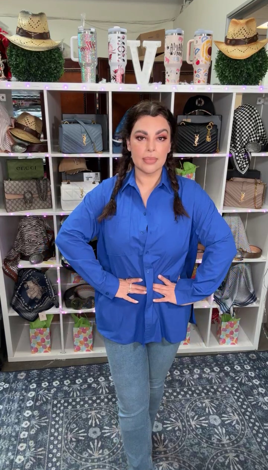 Camisa Azul Algodon Oversized (#128)