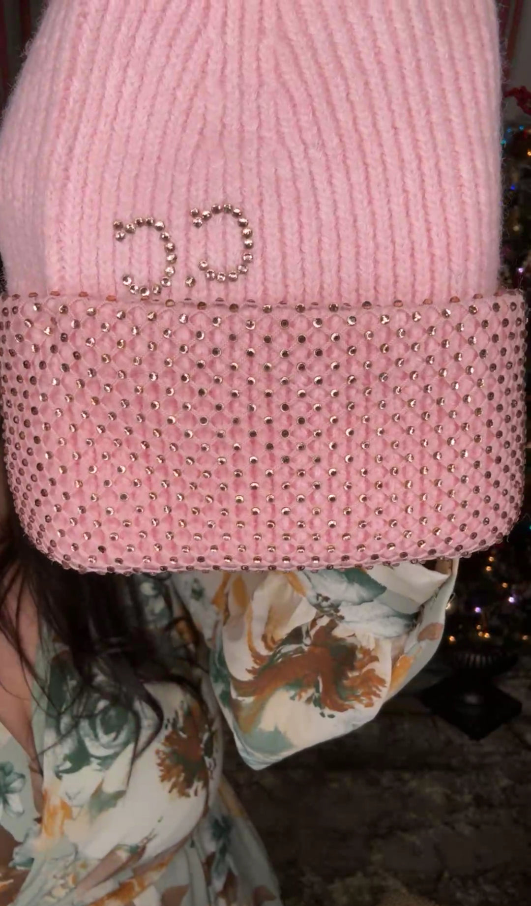 Gorro Rosa Pedreria Tejido de Punto (#246)