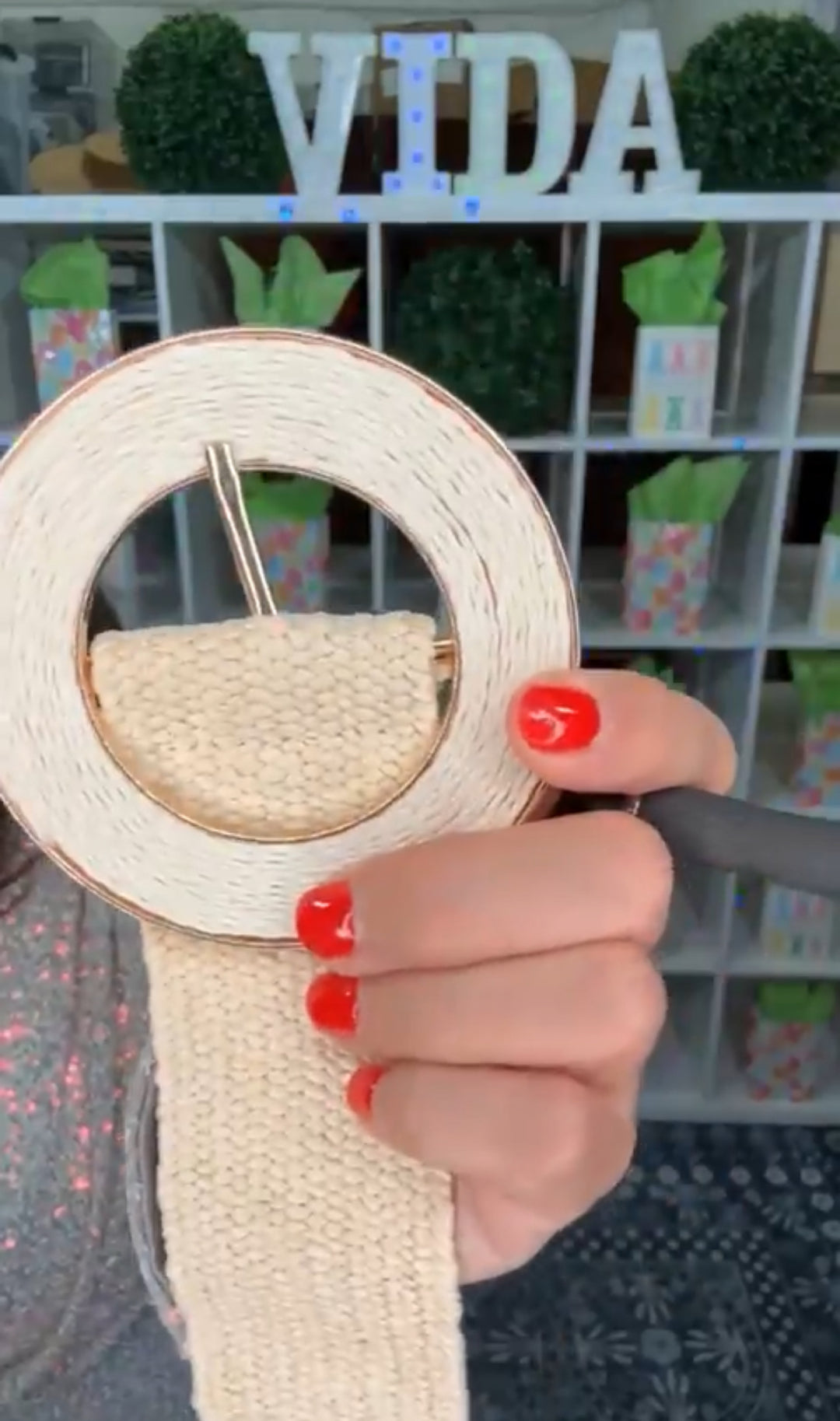 Cinto Beige Ebilla en Circulo (#168)