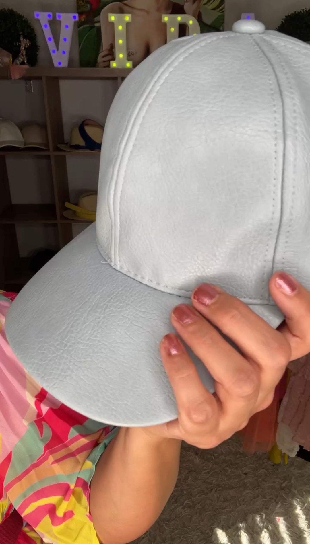 Gorra Azul Claro Piel Vegana (#168)
