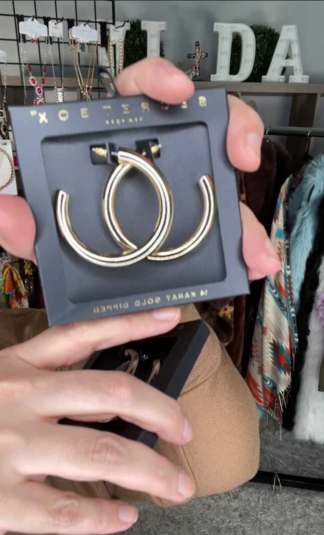 Arete Bañado en Oro 14K XL