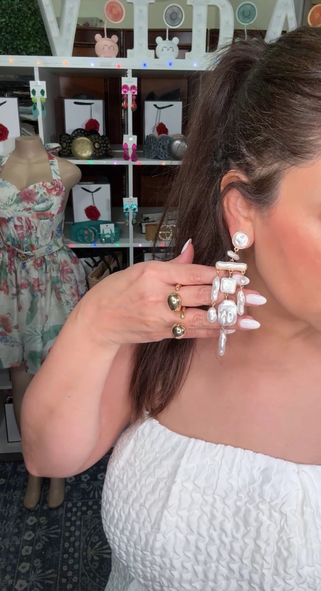Arete Beige Madre Perla XL (#139)