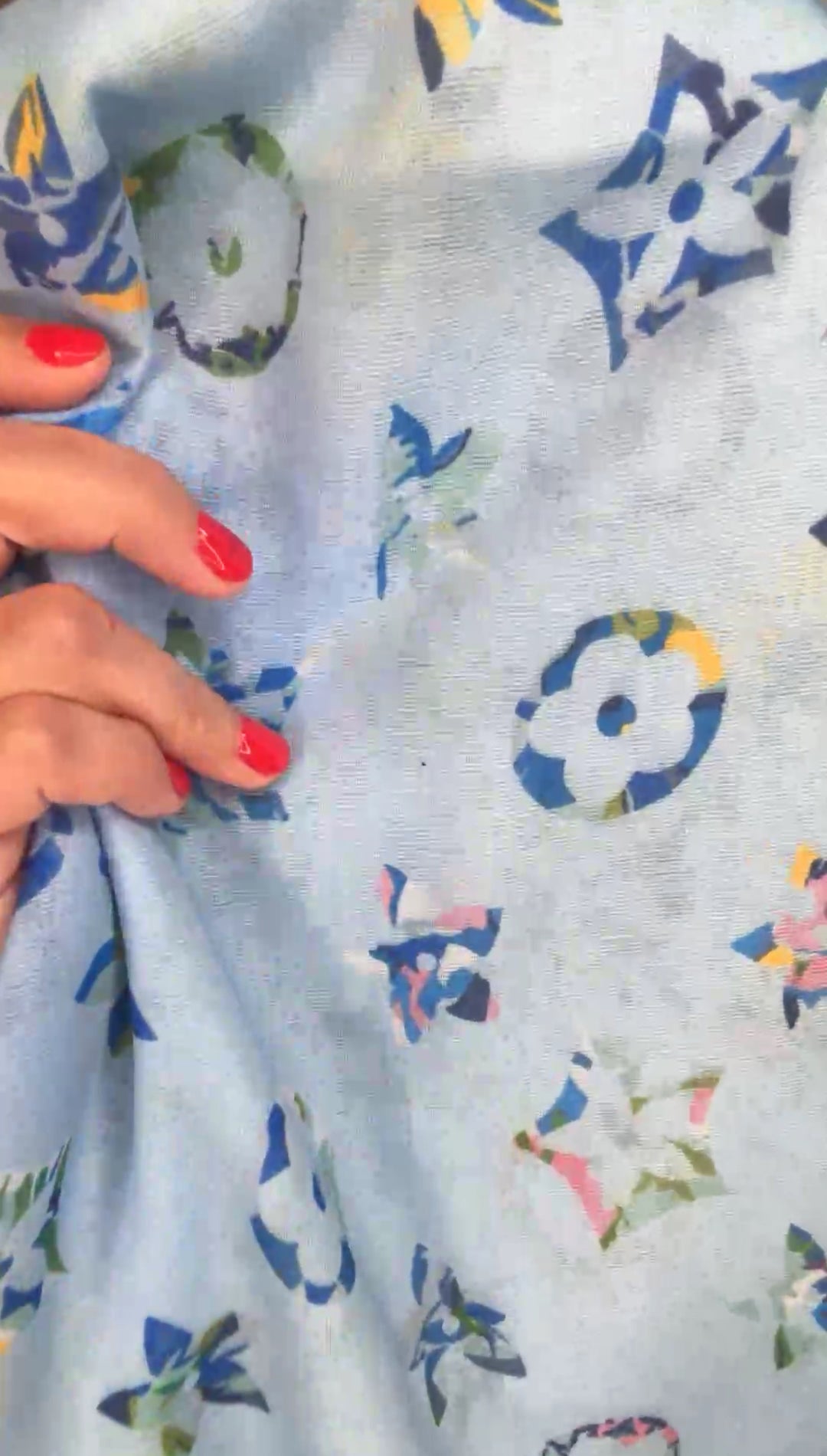 Shawl Azul Floral LV (#226)