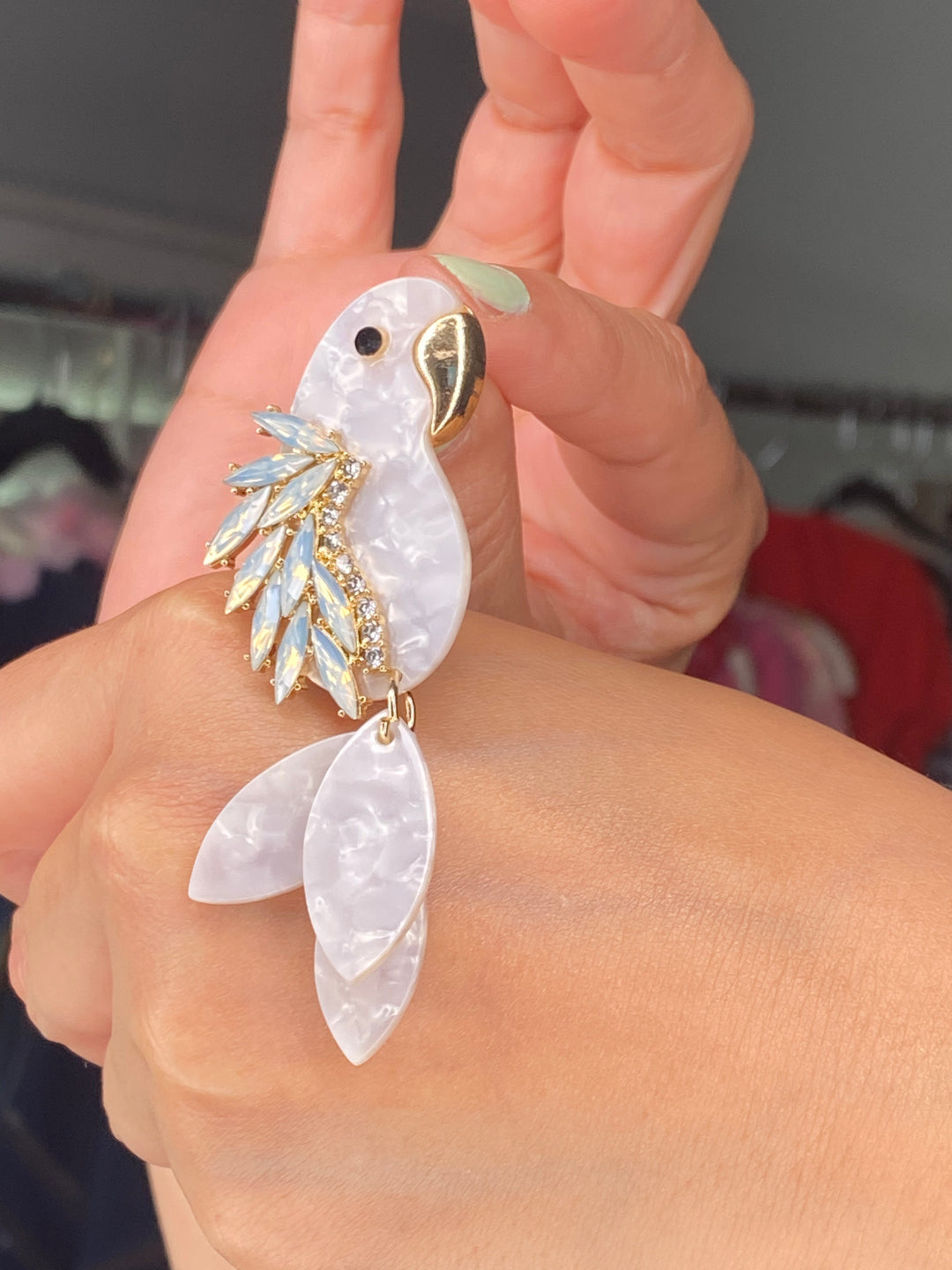 Arete Ivory Tucan Carey y Cristales (#109)