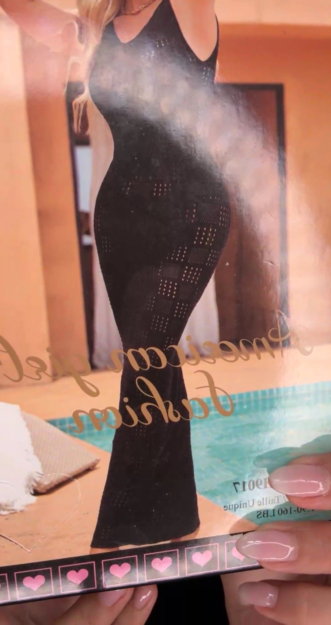 Vestido Body Negro Cuadros Stocking