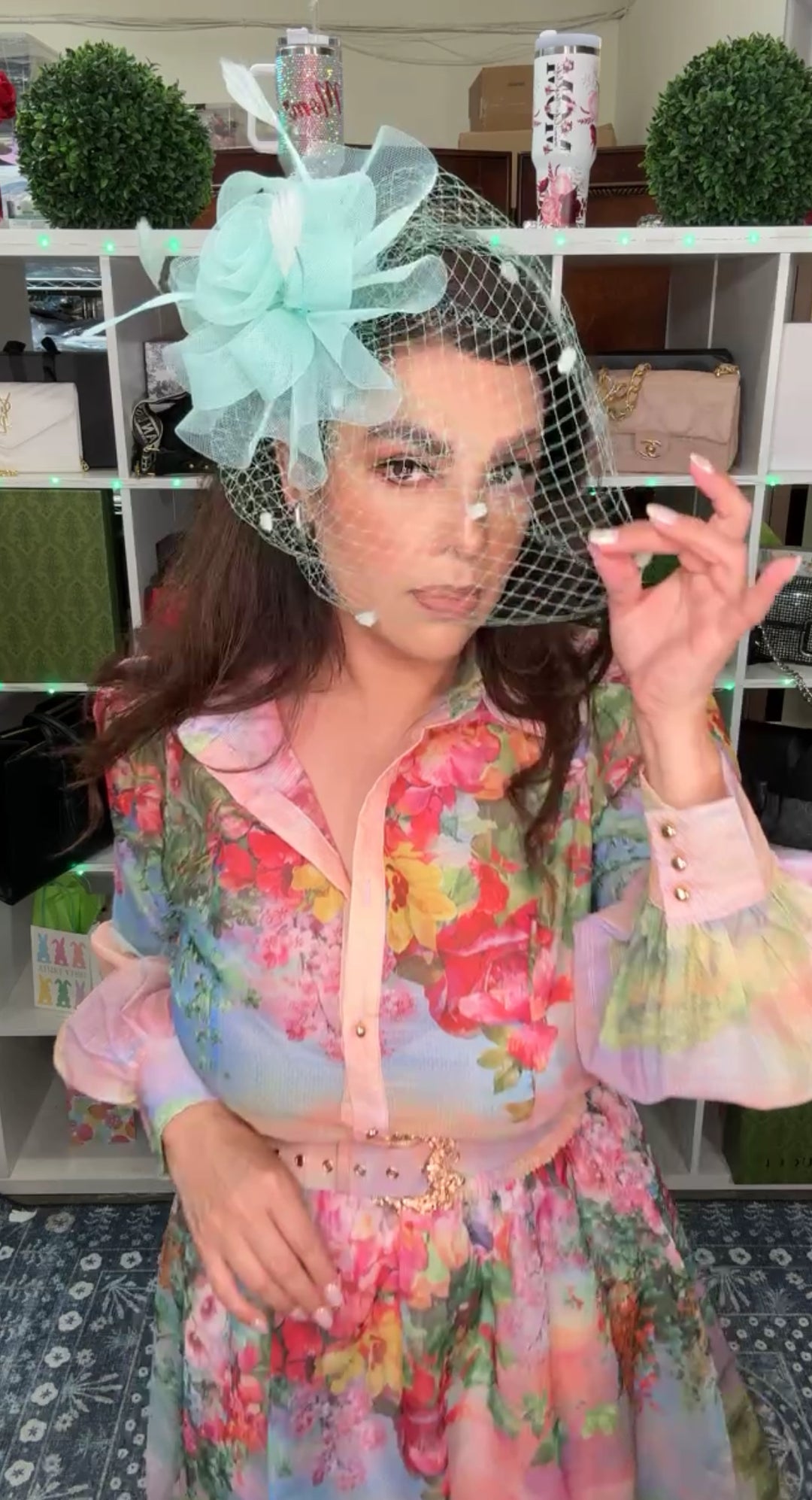 Diadema Menta Net Fascinator (#129)