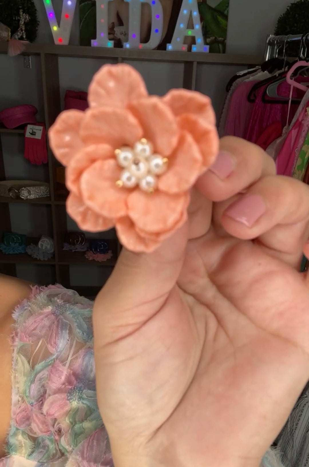 Arete Durazno Nacarado Flor Chico