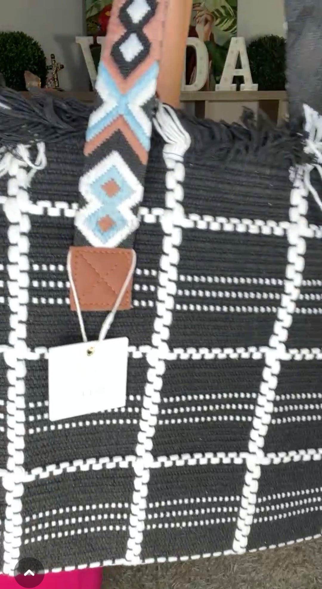Bolsa Negra y Blanco Etnica Playa (#106)