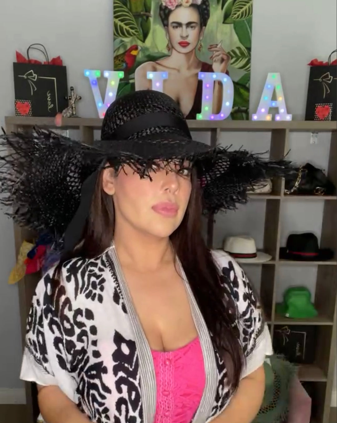 Sombrero Negro Rafia Organica (#319)