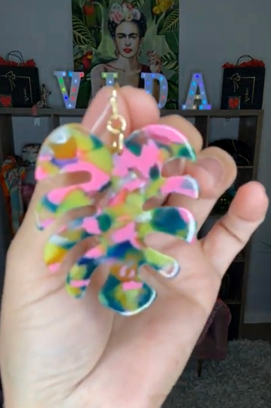 Arete Hoja Neones Multi (#146)
