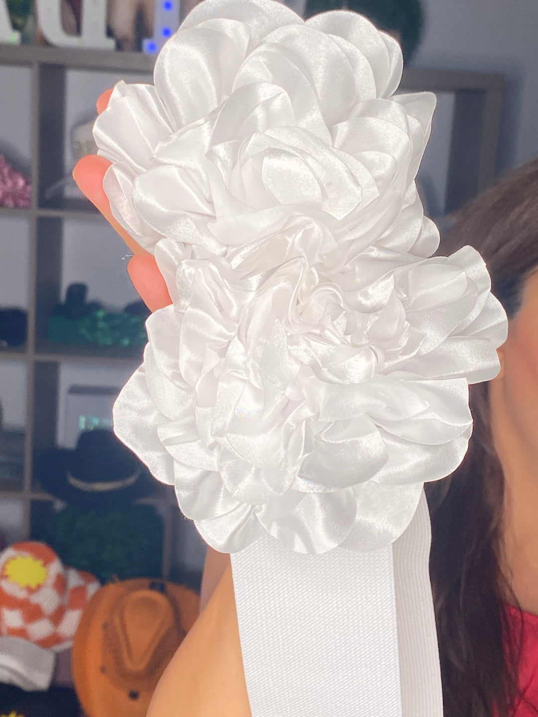 Cinto Blanco Flor Tela Stretch (#170)