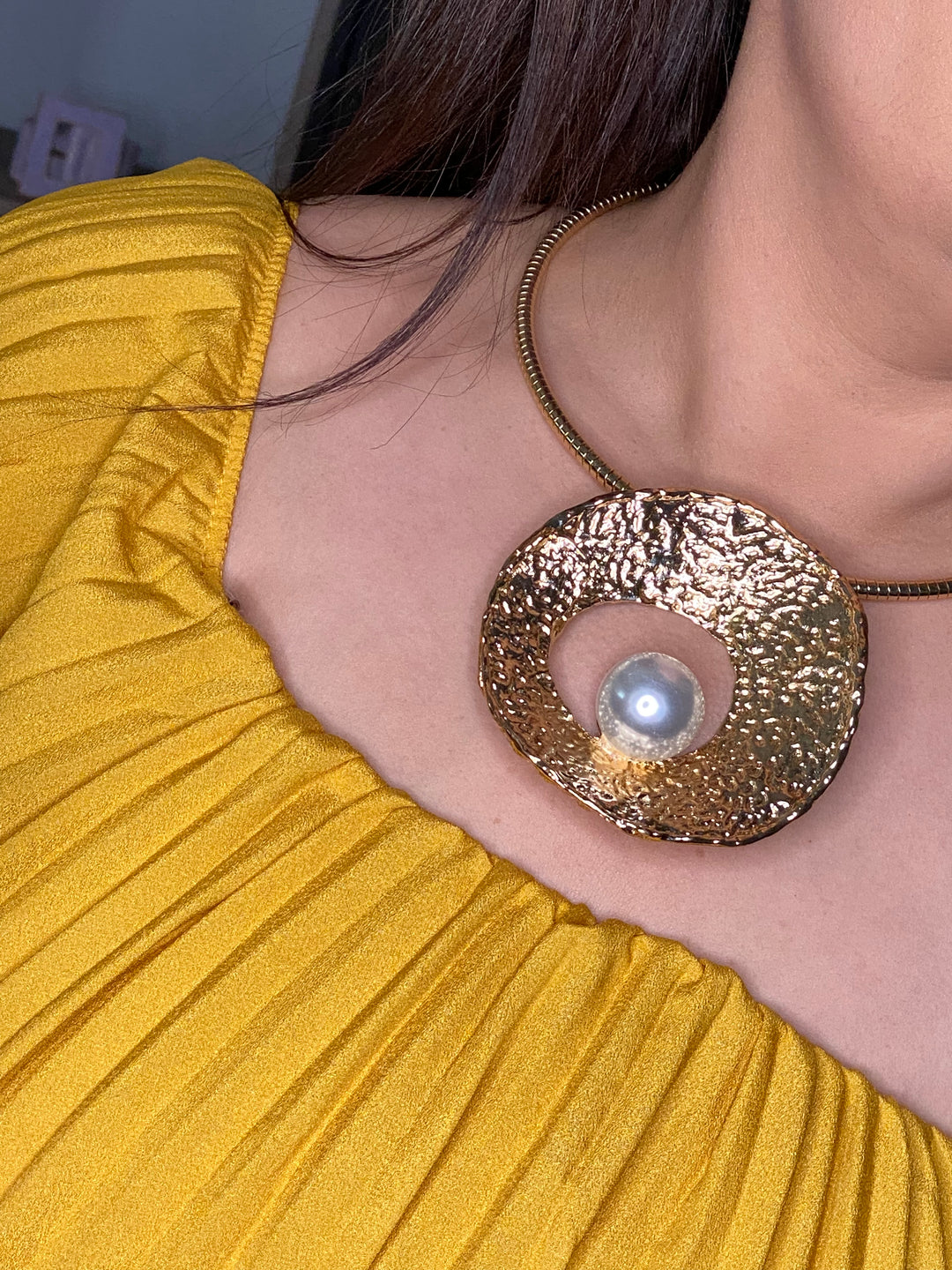Collar Dorado Perlas Lux Set (#129)