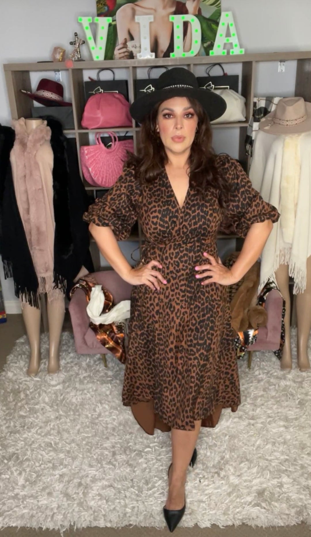 Vestido Café y Negro Leopardo Wrap (#134)