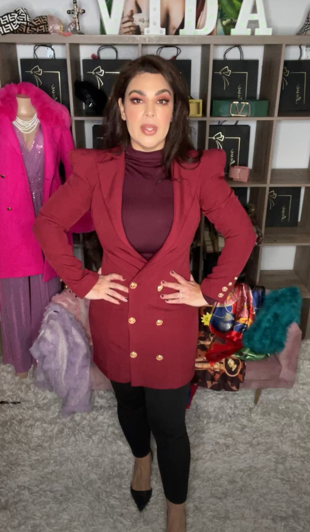 Vestido Latiste Burgundy Blazer (#318)