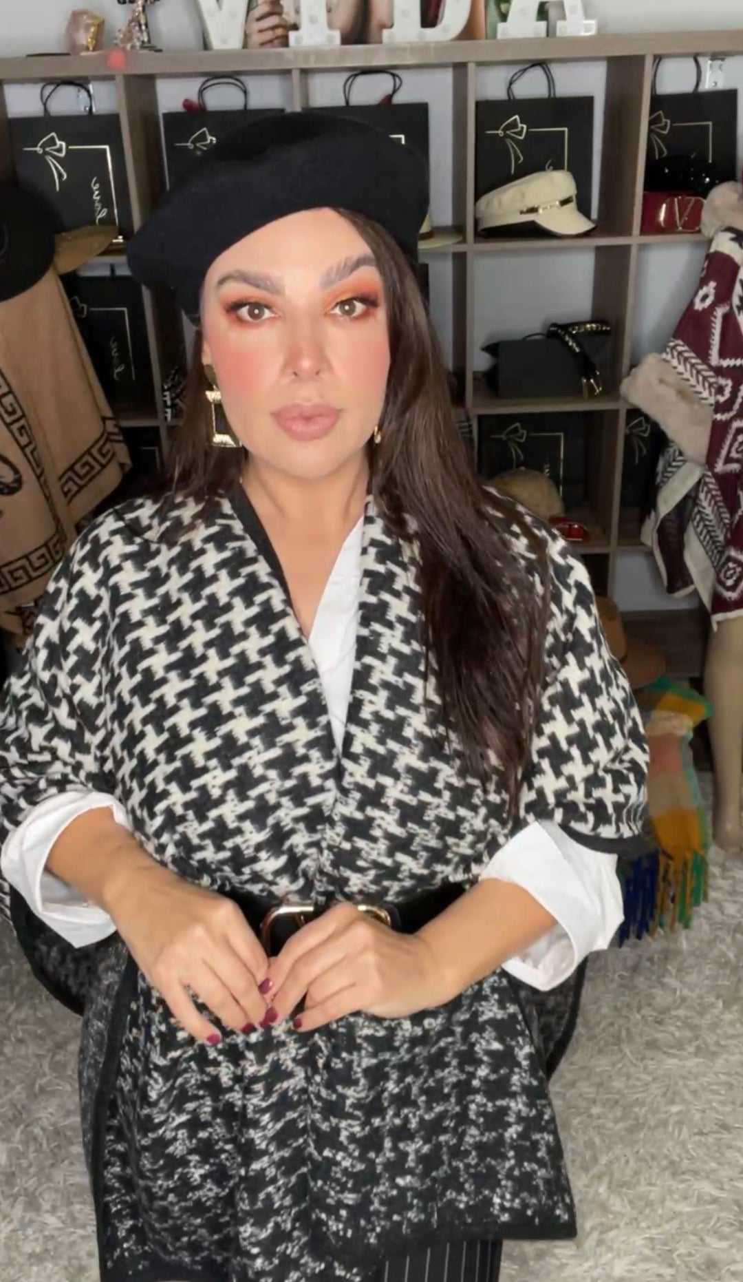 Shawl Negro Diseño Pixel Western (#166)