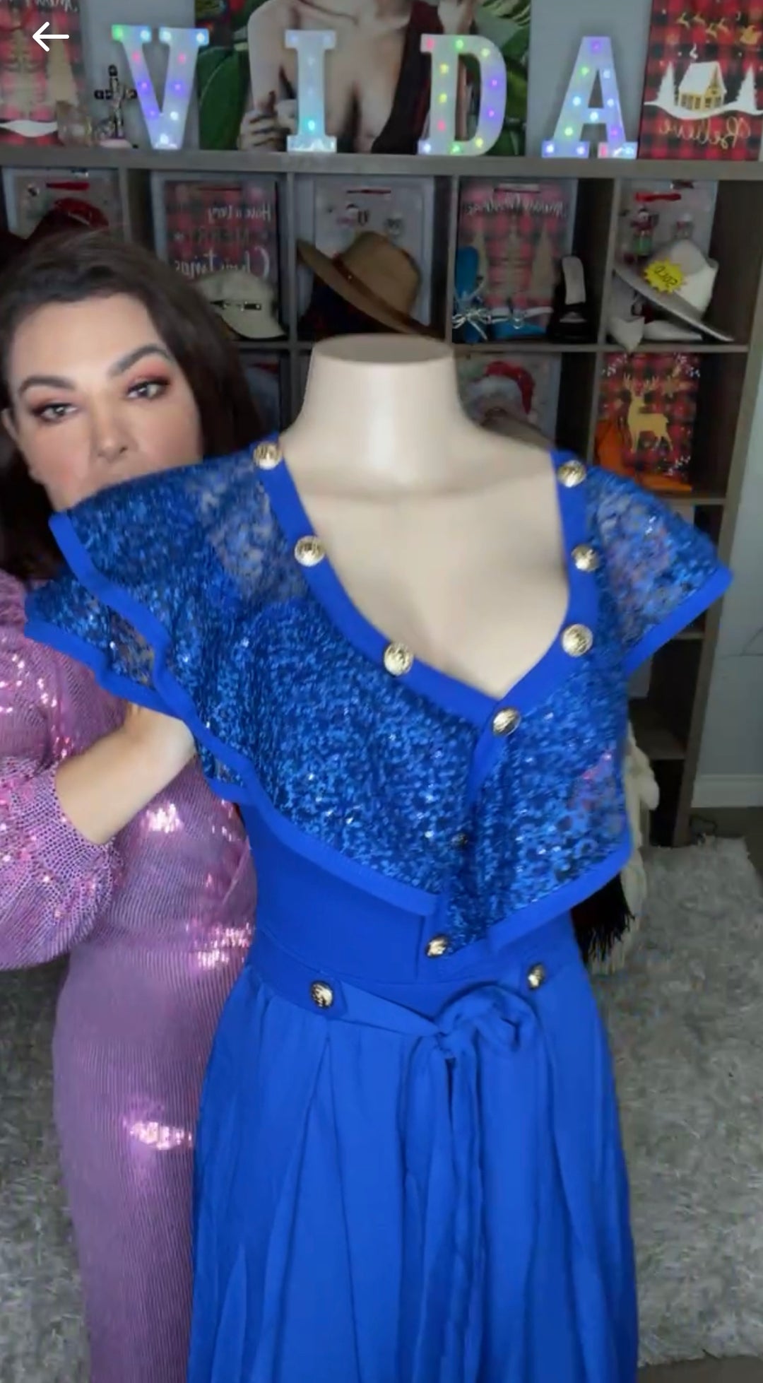 Enterizo Azul Chifon con Stretch (#269)