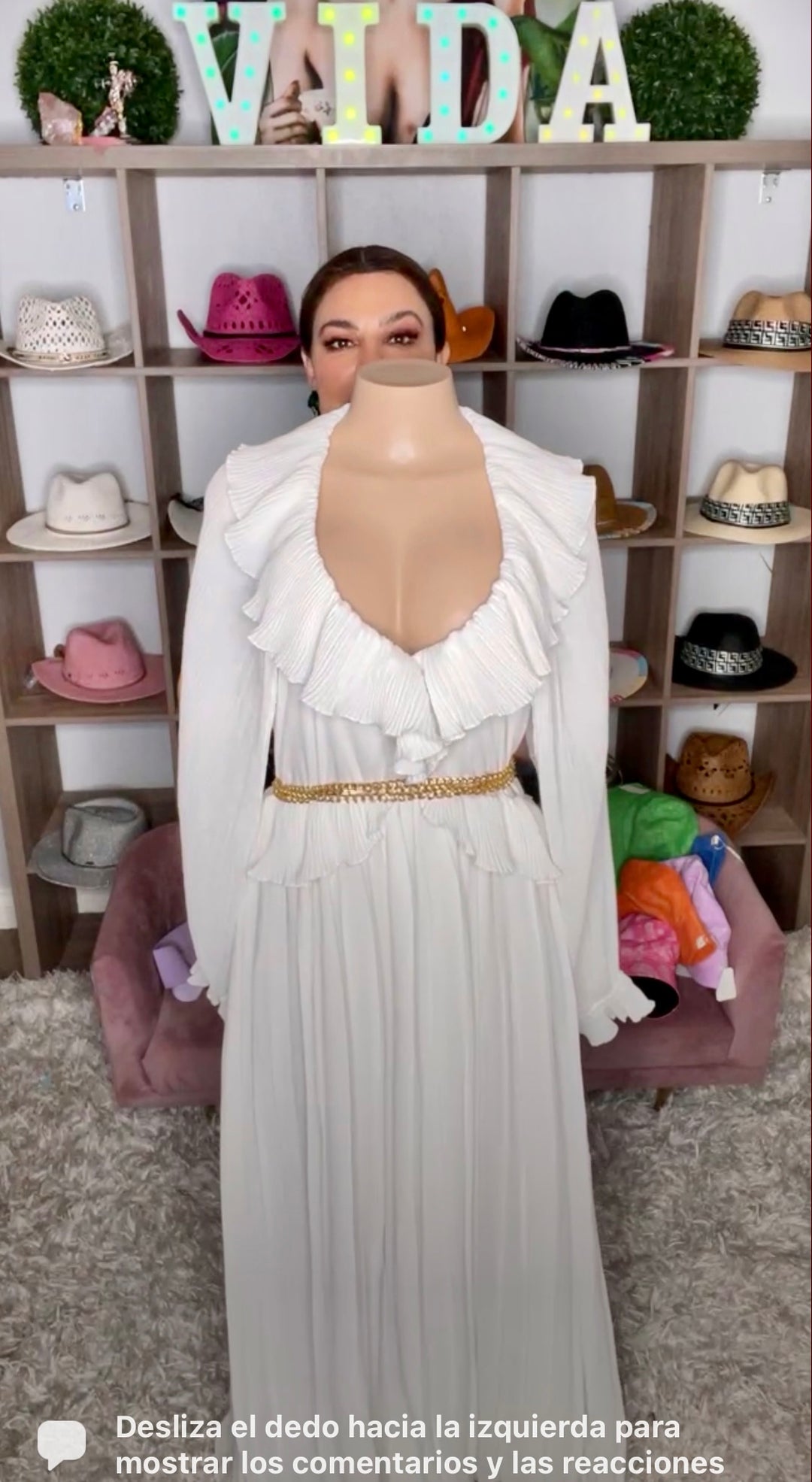 Vestido Latiste Blanco Chifon Gala Maxi (#385)