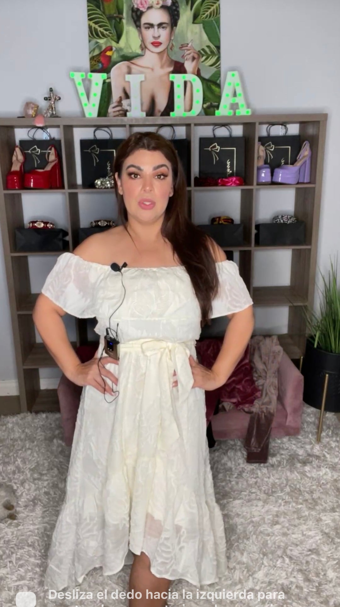 Vestido Crema Off Shoulder (#151)