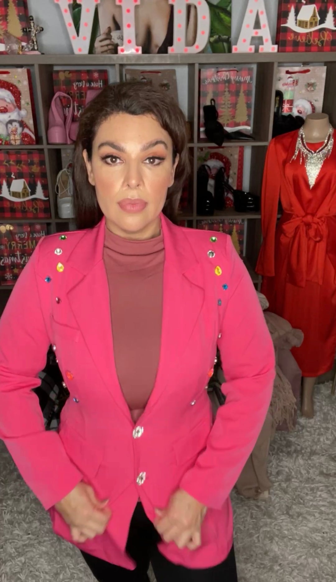 Blazer Rosa Pedreria Multi (#125)
