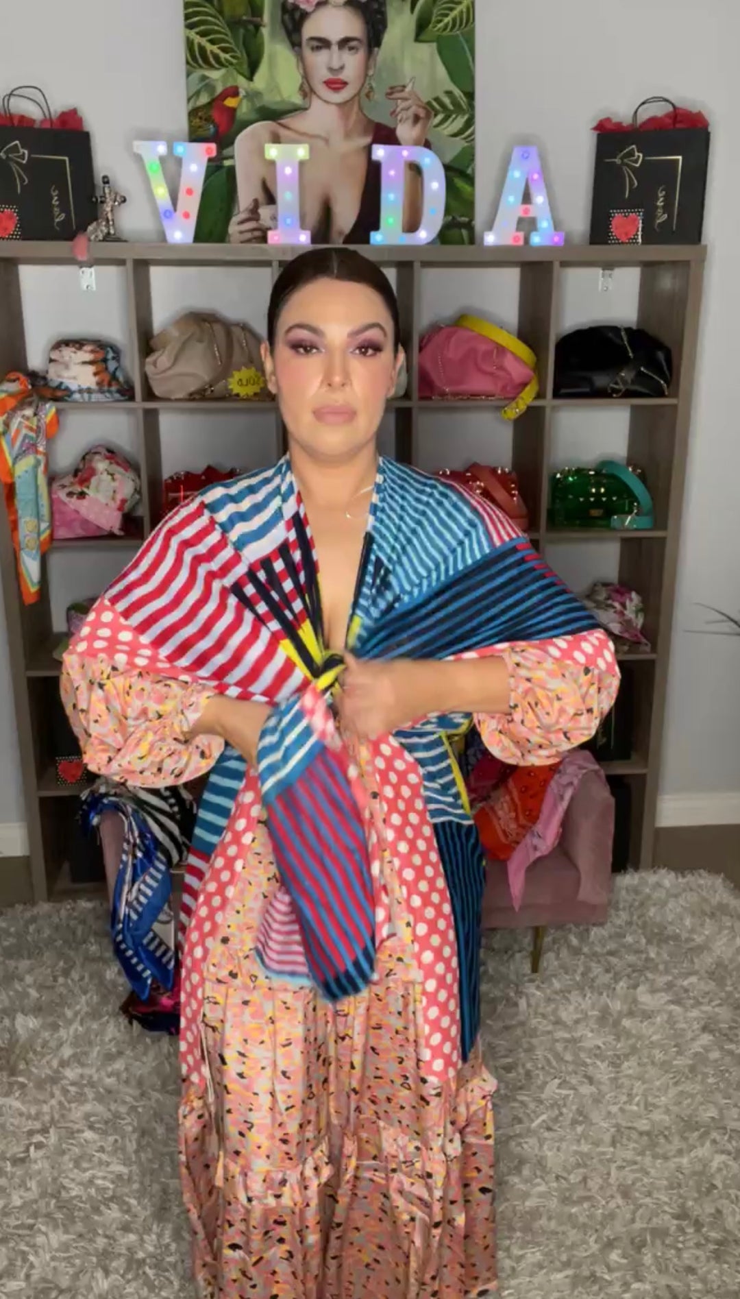 Blusa Raya y Multicolor Esquina Coral Boleada Cover Up (#173)
