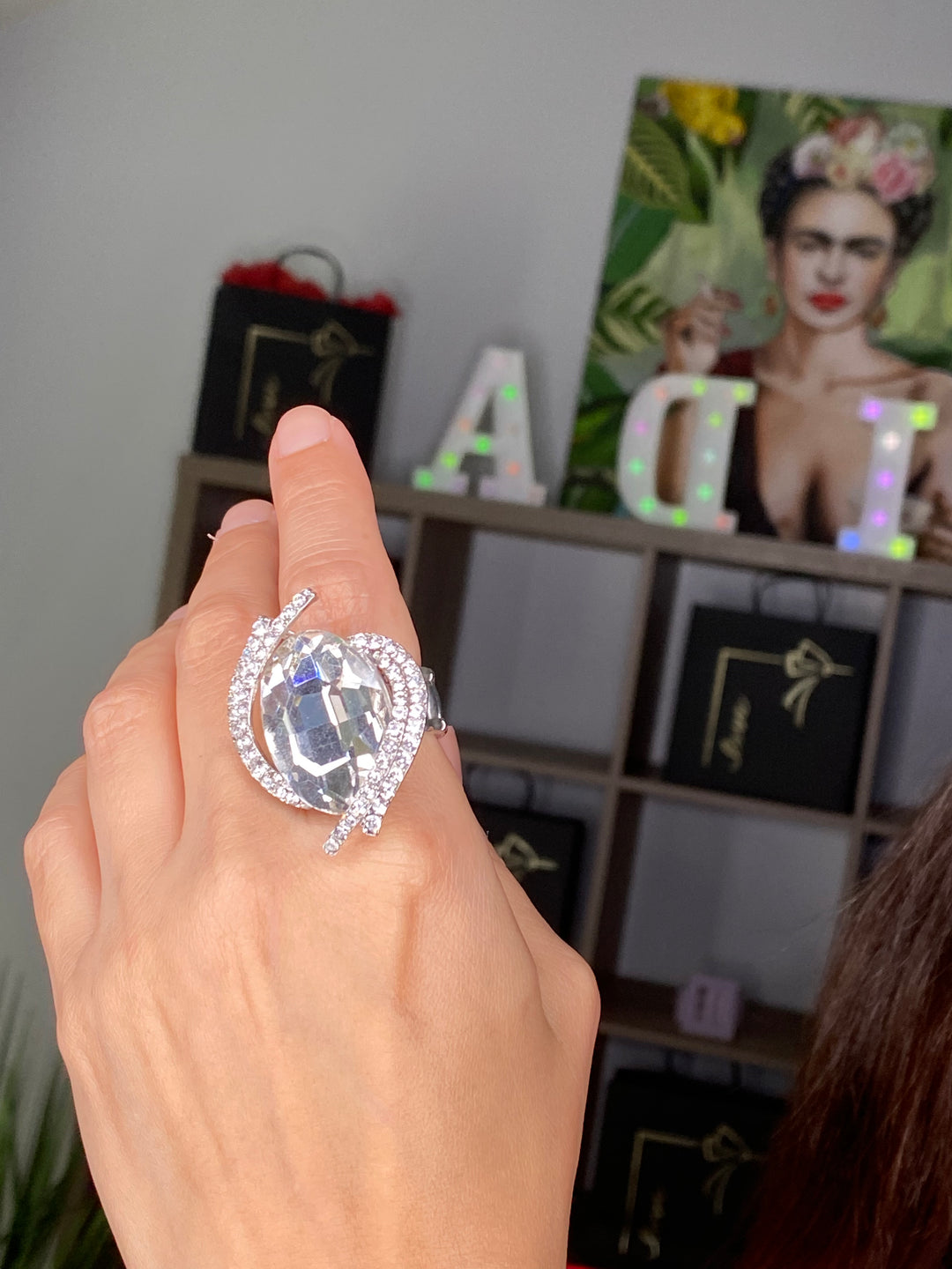 Anillo Plateado Clear (#102)