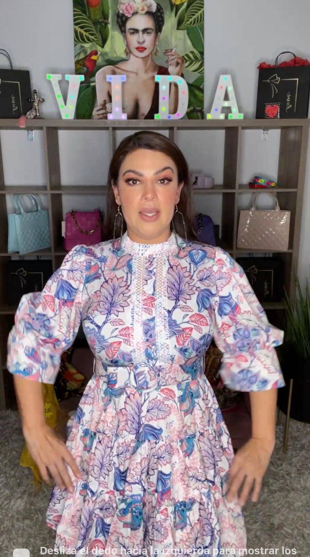 Vestido Lila Azul y Rosa Floral Mini (#162)