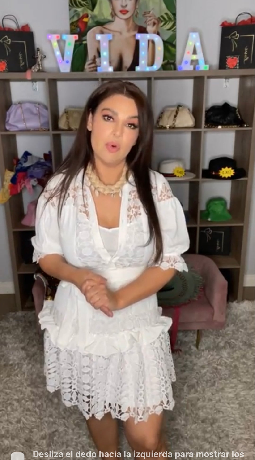Vestido Blanco con Crochet y Cinto (#237)