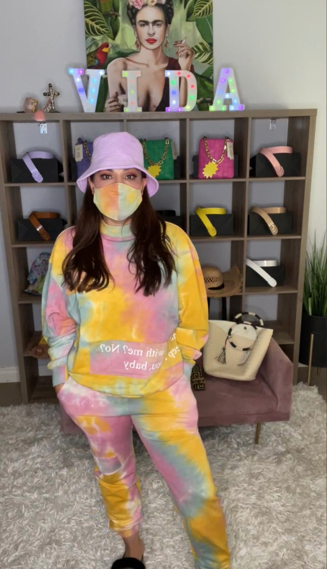 Set Latiste Yellow Tie Dye Cubre Boca (#179)