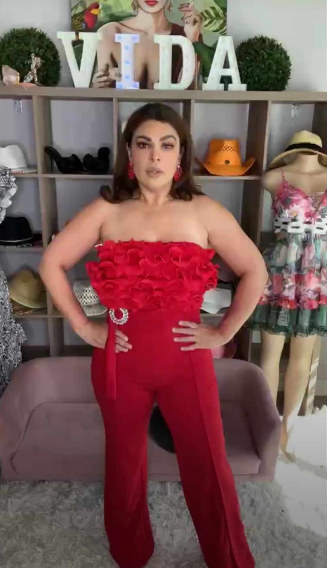 Enterizo Rojo Ruffles al Busto Palazo (#288)