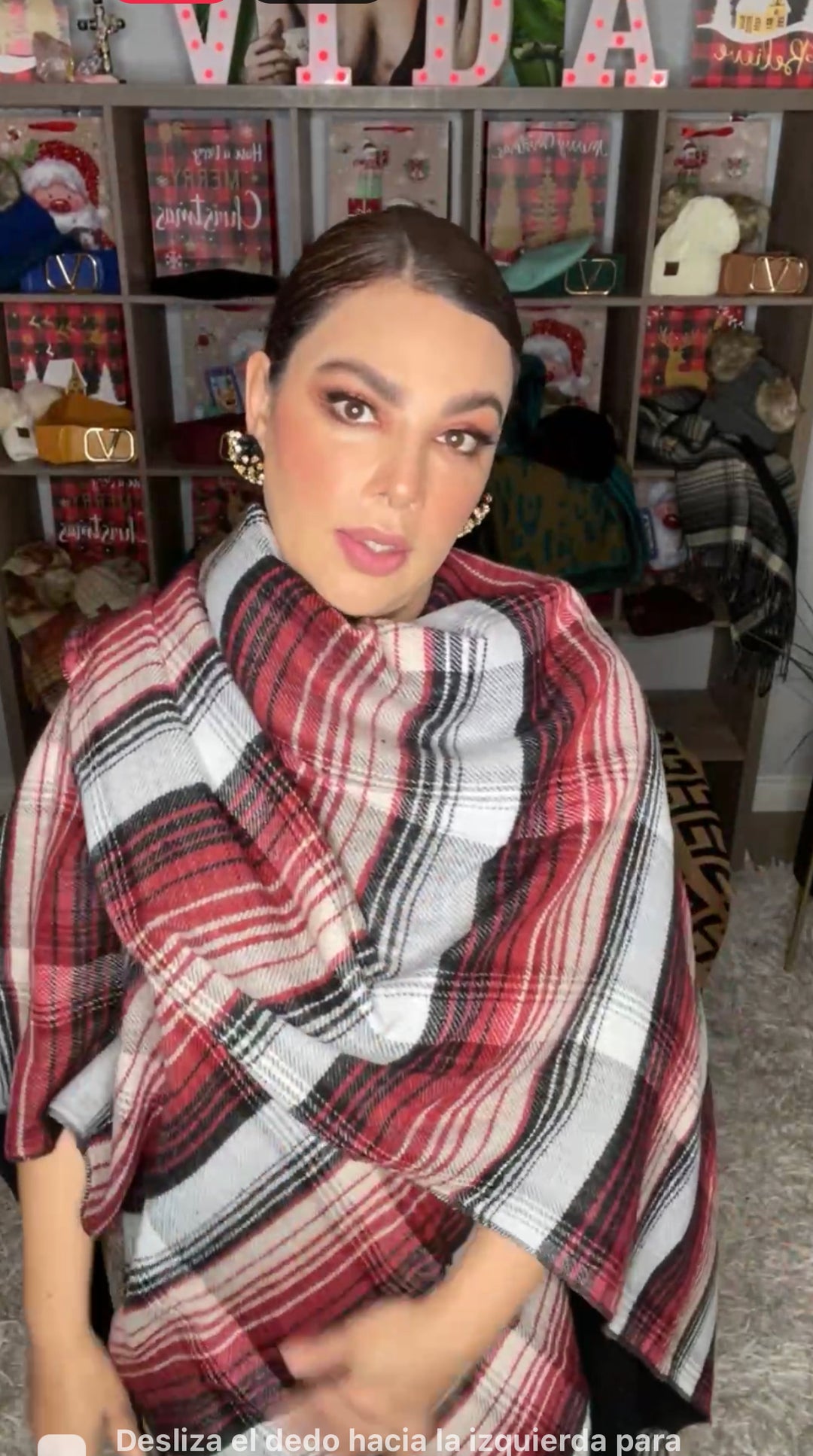 Shawl Rojo y Negro Cuadrado West (#334)