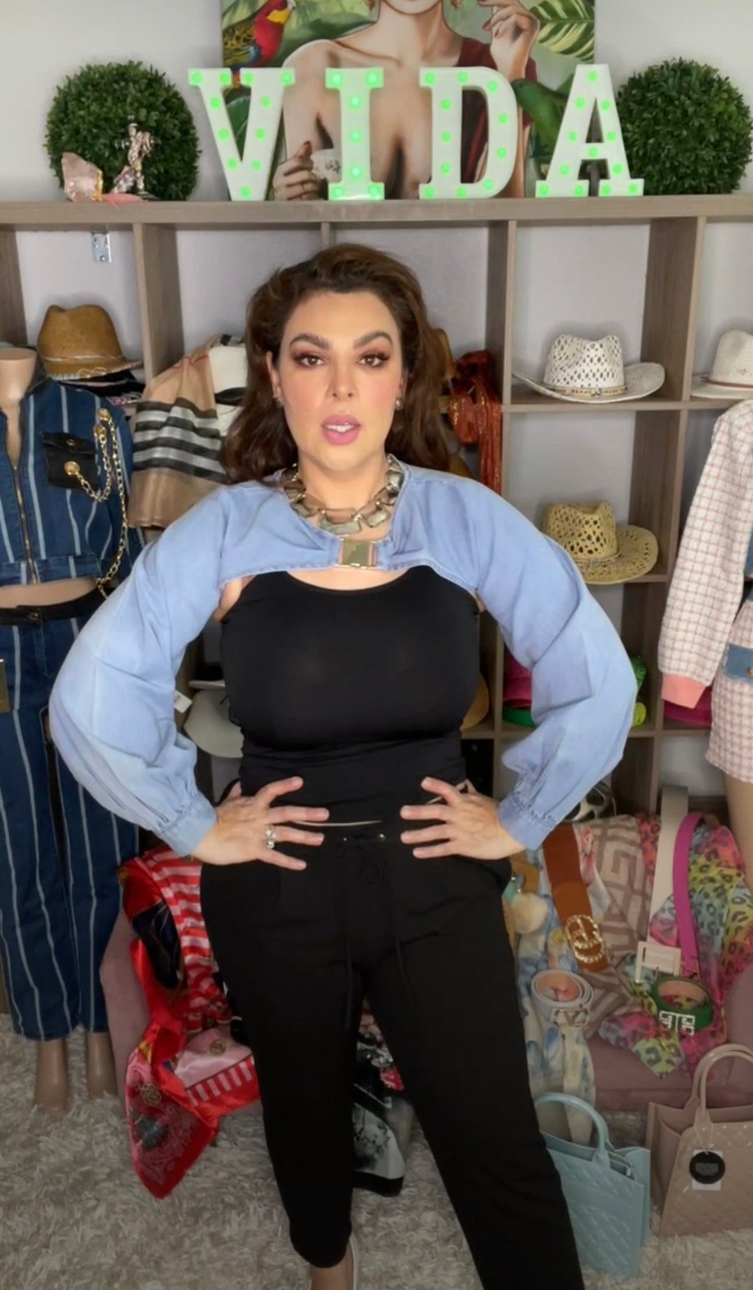 Blusa Azul Claro Torera Mezclilla