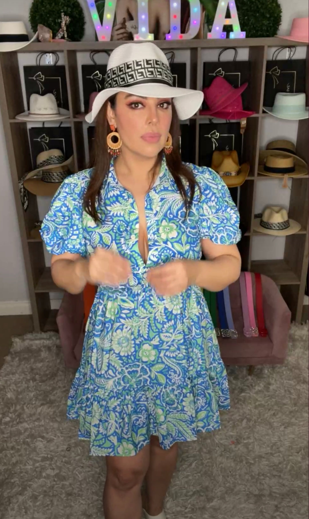 Sombrero Blanco F Ala Chica Mscada (#135)