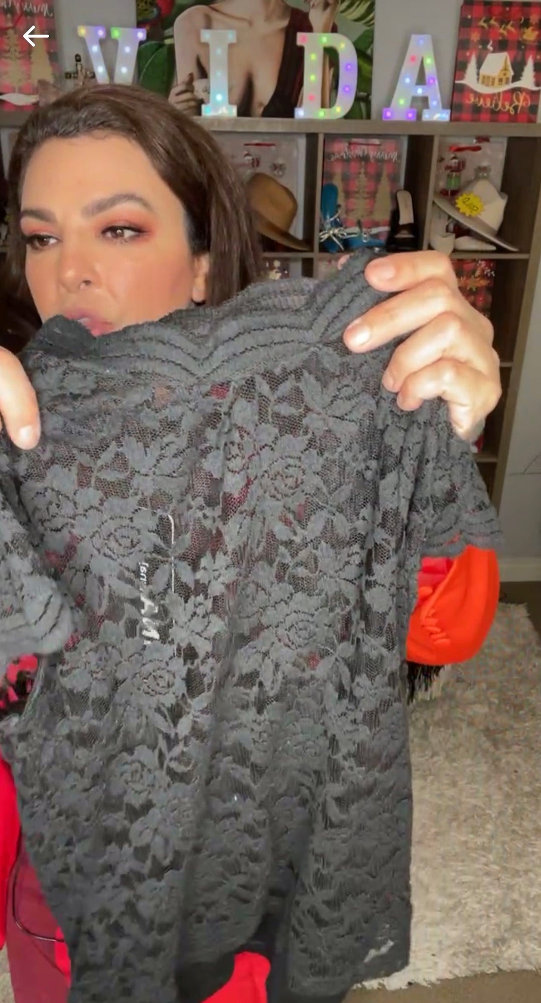 Blusa Negra Encaje Stretch (#121)
