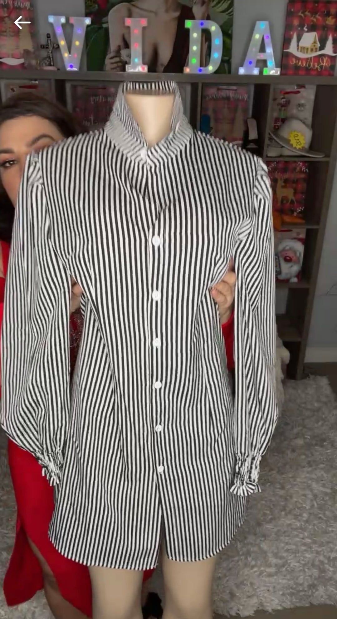 Vestido Blanco y Negro Rallas