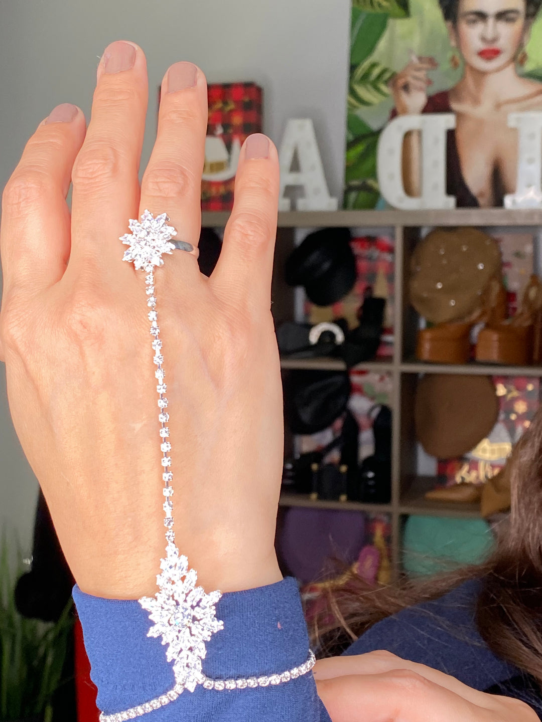 Pulsera Clear Crystal Cubre Mano (#294)