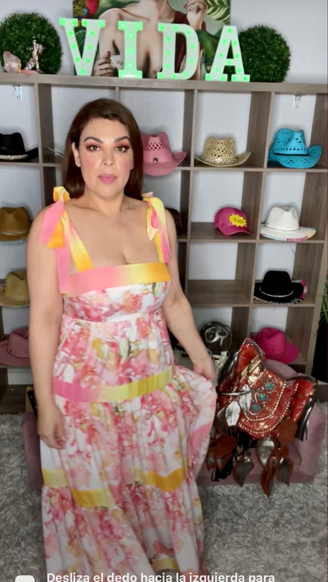 Vestido Latiste Durazno Floral Ombre Maxi (#200)
