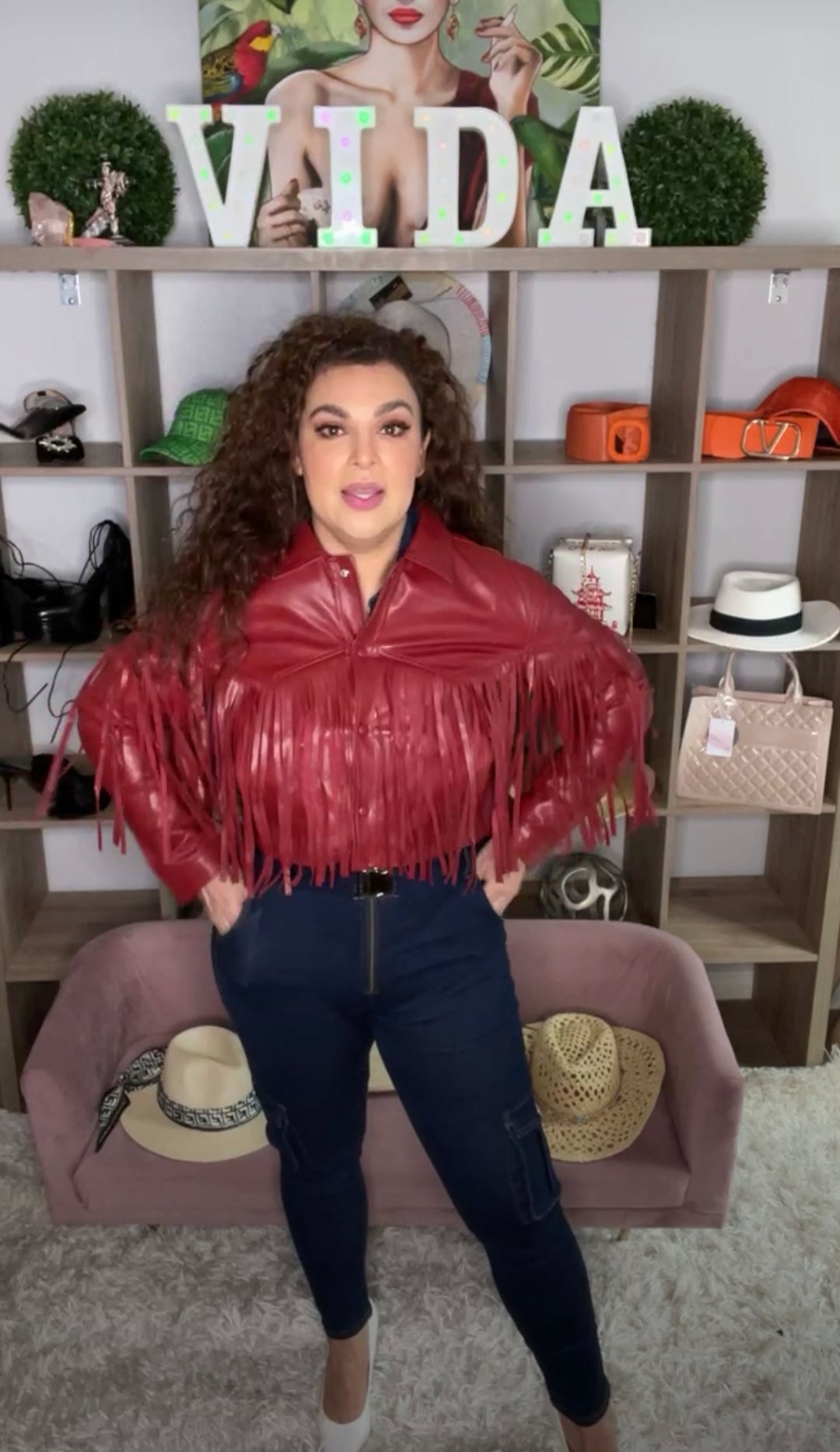 Chamarra Vino Cowgirl Fringe (#177)