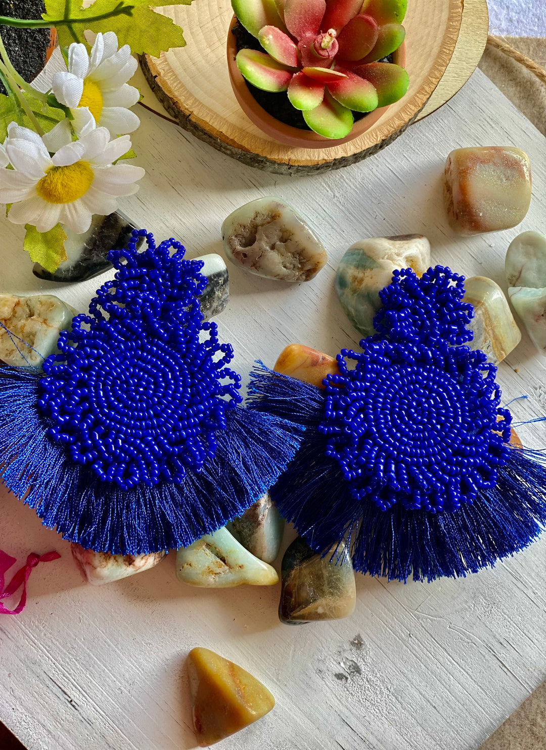 Arete canutillo y barbas azul