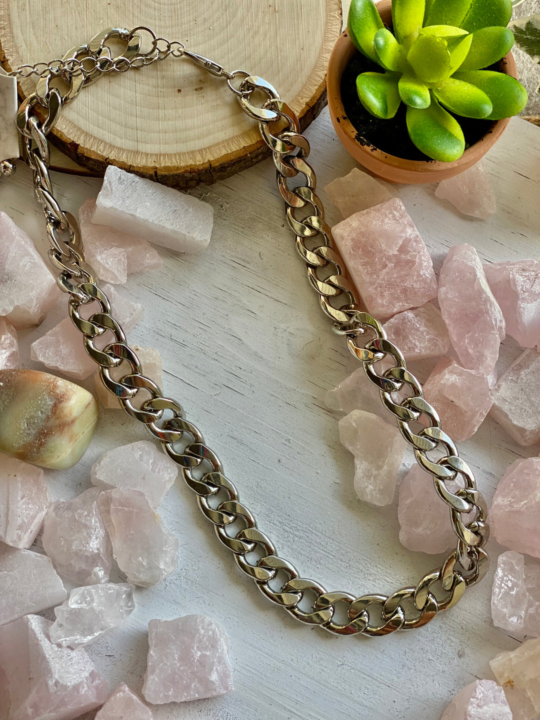 Collar plateado eslabones